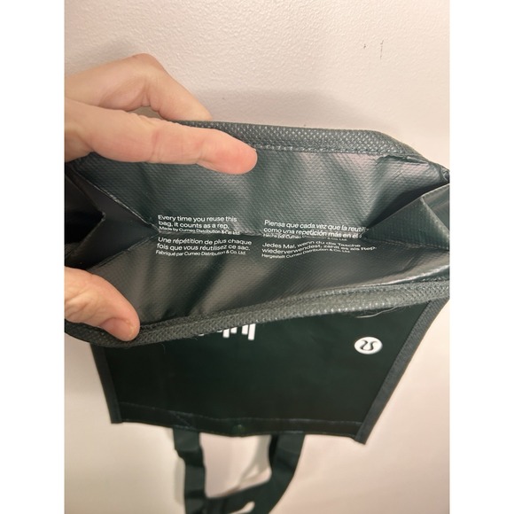 Lululemon Reusable Tote Shopping Bag Lunch Green Yoga Logo - Picture 8 of 8